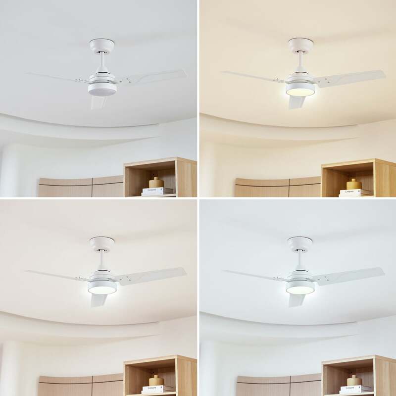 Lindby LED-Deckenventilator Aerallo weiß CCT leise 105 cm 18 W Fernbedienung - 4251911779899