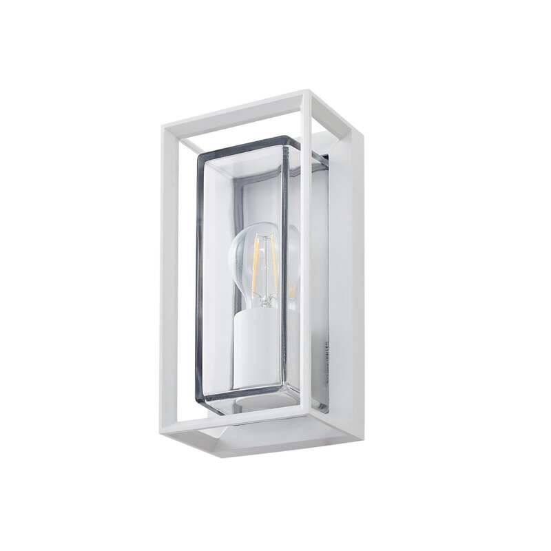Arcchio Außenwandleuchte Ismera weiß IP65 Glas E27 dimmbar 25,5 cm - 4251911799576