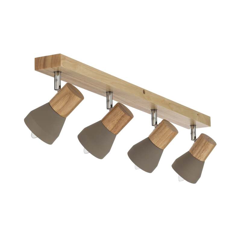 Lindby Deckenlampe Hängeleuchte Filiz LED Lampe Leuchte dimmbar grau Holz 77cm - 4251096548846
