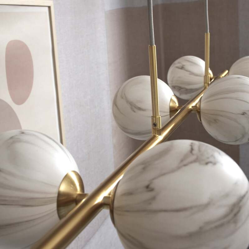 It's about RoMi Hängeleuchte Carrara LED Pendelleuchte dimmbar grau marmoriert - 8716248087278