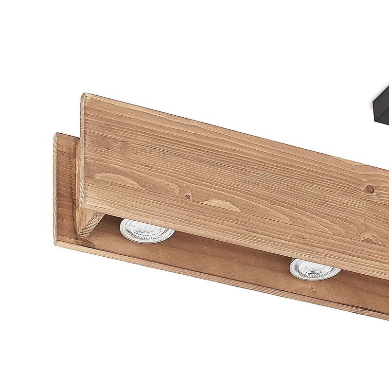 Lindby Malwin Deckenleuchte GU10 100 cm 6-flg Kiefernholz dunkel lasiert - 4251911747232