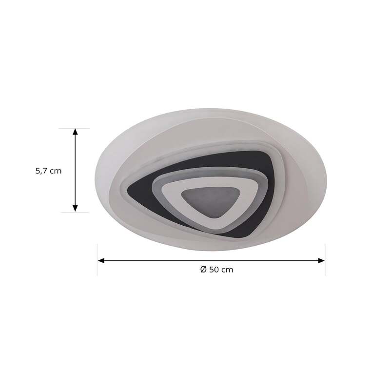 Lindby Deckenleuchte Rebeka LED Lampe dimmbar anthrazit Ø50cm CCT Fernbedienung - 4251096595192