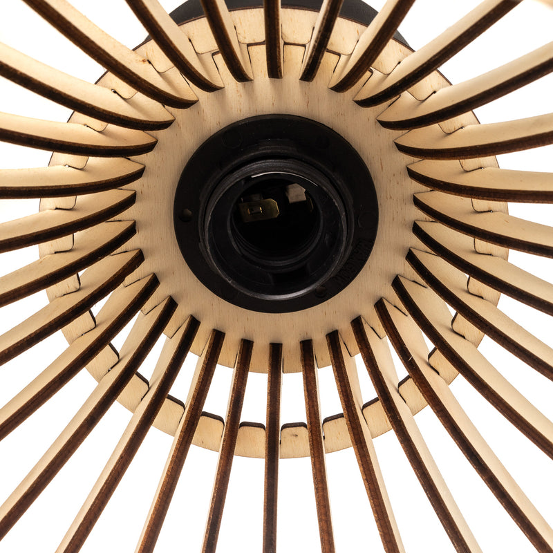 Euluna Deckenleuchte Barrel LED Lampe Holz schwarz dimmbar rustikal Ø38cm - 5907623620590