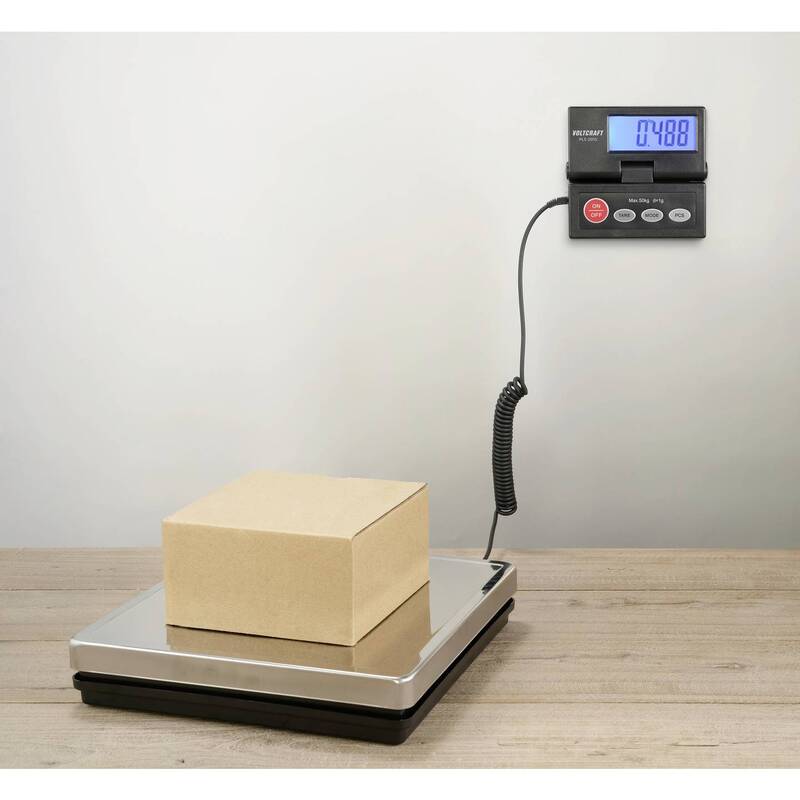 VOLTCRAFT PLS-205S Plattformwaage 50 kg Edelstahl 250x250 mm LCD Display - 4064161317960
