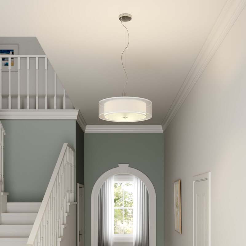 Lindby Pendelleuchte Hängeleuchte Pikka LED Lampe dimmbar weiß chrom Ø 50cm - 6291106558548
