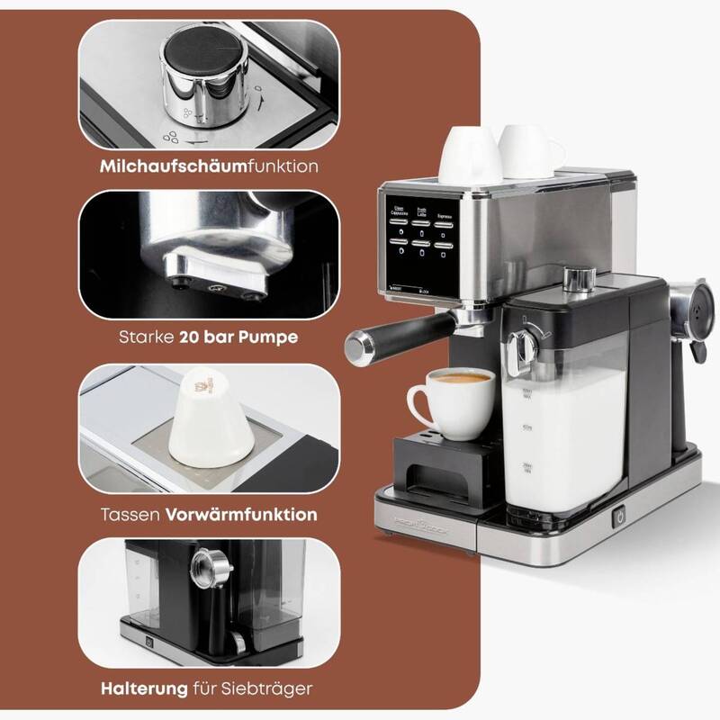 Profi Cook PC-ES-KA 1266 Espressomaschine mit automatischem Milchaufschäumer - 4006160012668