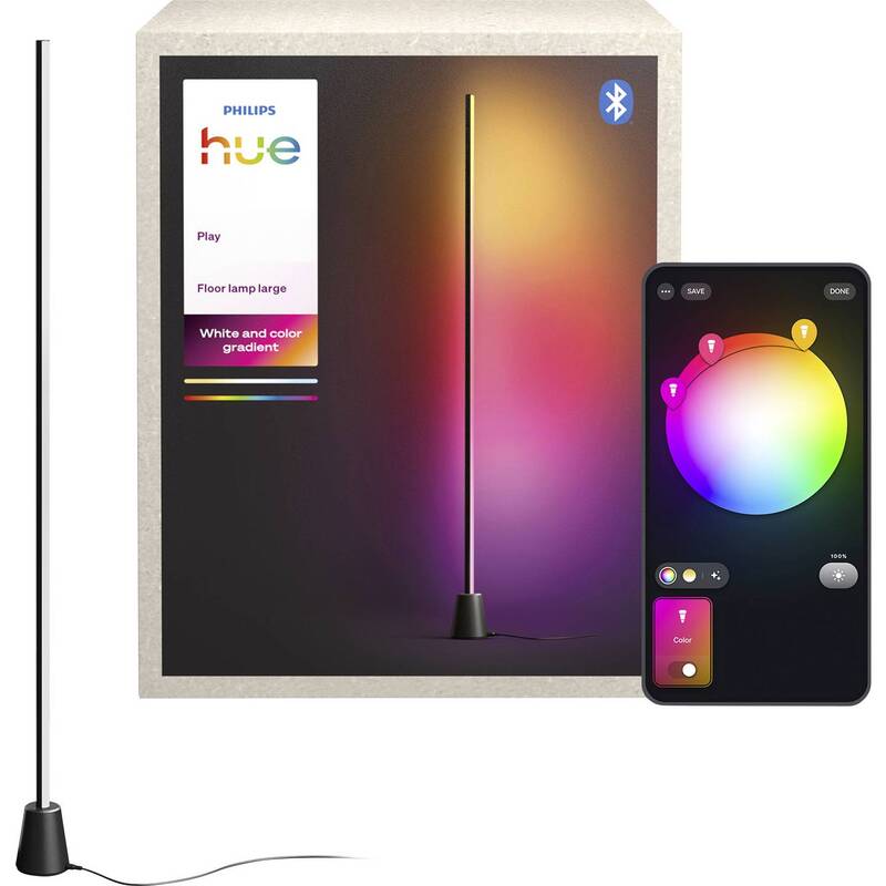 Philips Hue Stehlampe RGBW LED Lampe dimmbar App steuerbar Schwarz 135cm Leuchte - 8721103144973