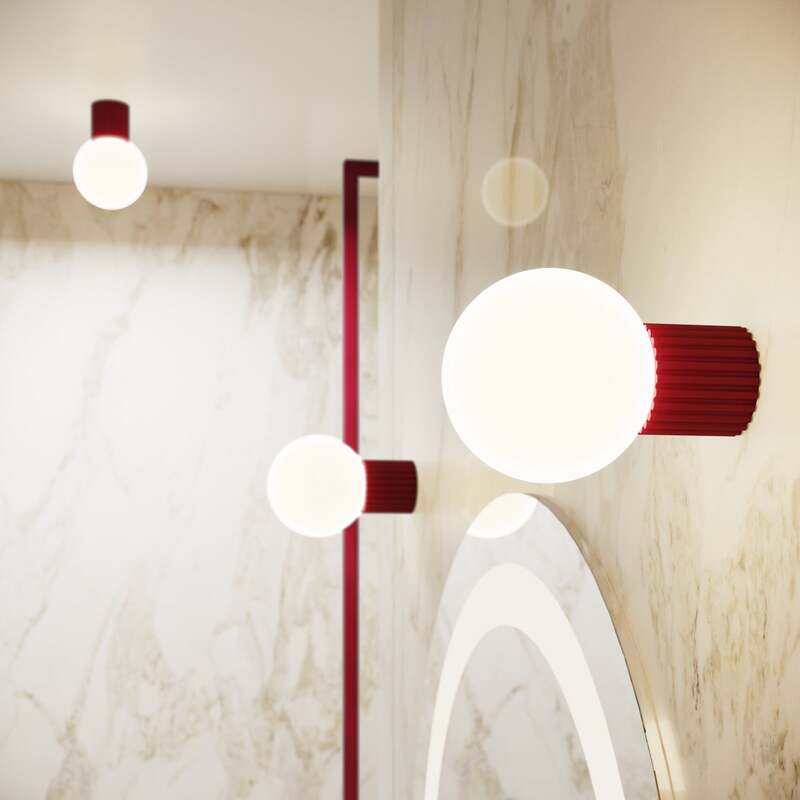 Wandleuchte Wandlampe SOLLUX ORBI Glas Metall dunkelrot Wohnzimmer LED G9 - 5907073081217