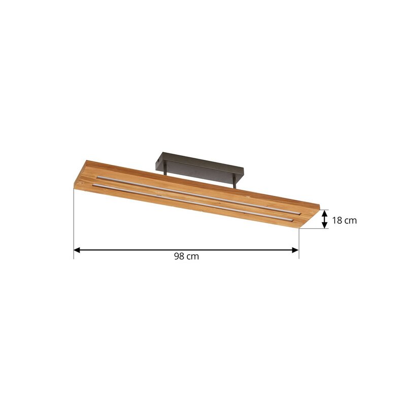 Lindby LED-Deckenlampe Nesaja schwarz Holz 98cm dimmbar 31W 3500lm - 4251911798265
