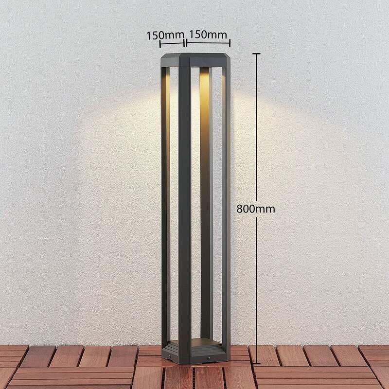 Lucande Wegeleuchte Gartenleuchte Fery LED Pollerleuchte anthrazit 80cm IP65 - 4251096556933