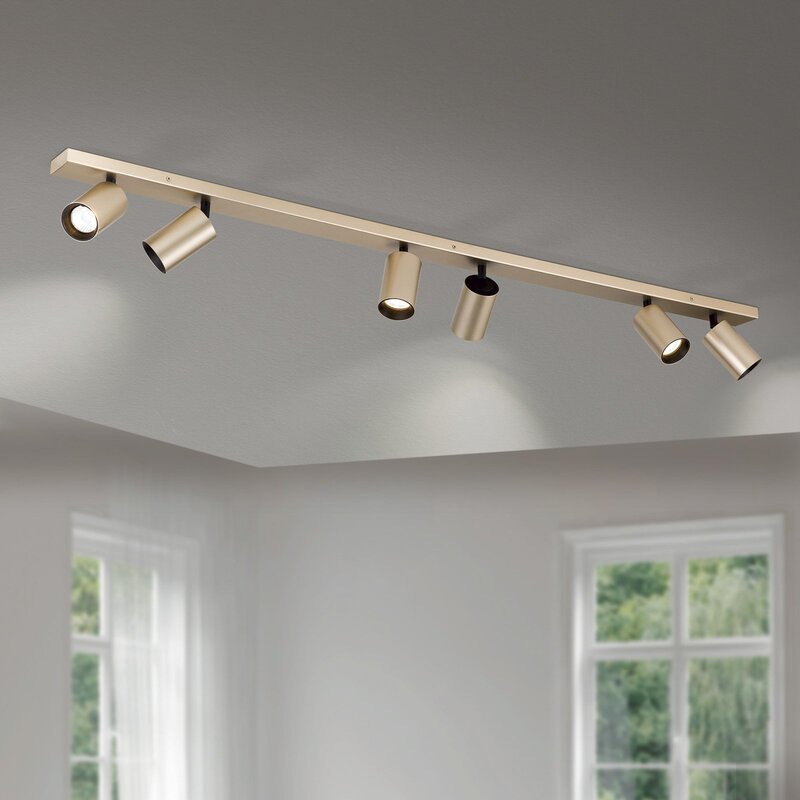 Strahler Sean goldfarben Metall schwenkbar Deckenstrahler Deckenlampe Lampe S631 - 9003090277698