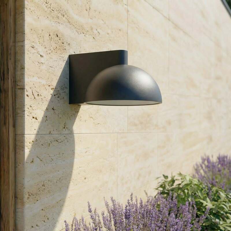 Lucande Außenwandleuchte Velira LED Gartenlampe schwarz Metall IP54 16x11cm - 4255830910906