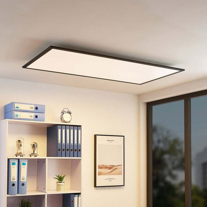 Lindby Deckenleuchte Nelios LED Lampe Leuchte schwarz 120x60cm 4000K IP20 72W - 4251911738674