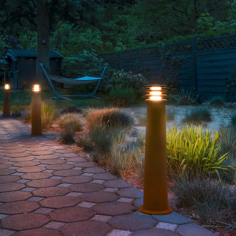 SLV Wegeleuchte Gartenleuchte Rusty LED Pollerleuchte rostfarben Stahl 70cm IP55 - 4024163090162