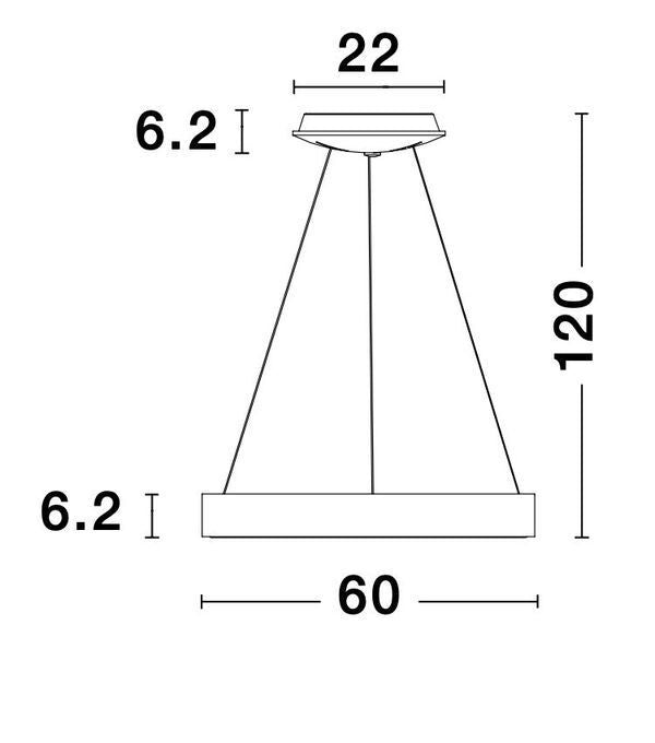 Nova Luce Pendelleuchte Hängeleuchte LED RANDO THIN Gold Warmweiß dimmbar 60 cm - 5212017420237