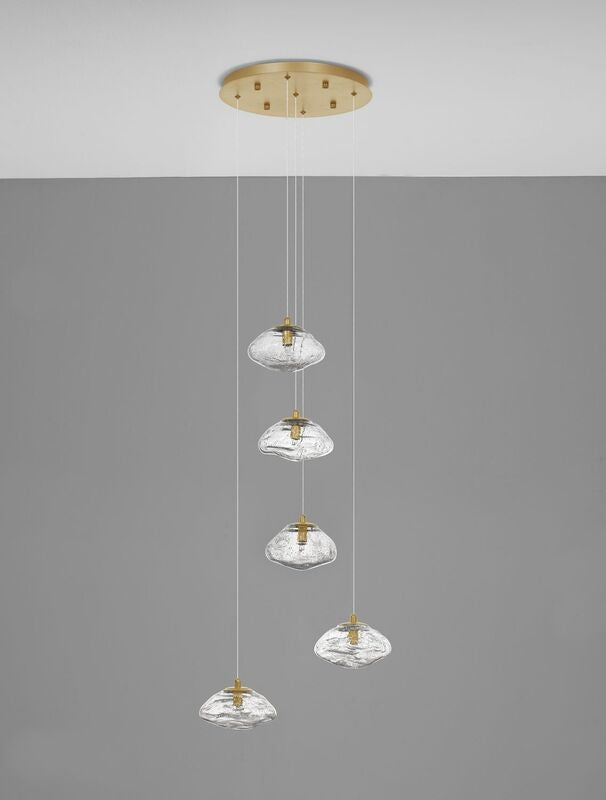 Nova Luce Pendelleuchte Hängeleuchte KING G9 LED 5-fach Gold SIEHE TEXT/FOTO - 5212017432544