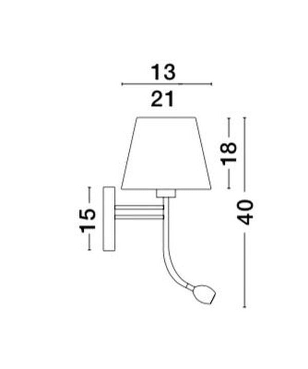 Nova Luce Wandleuchte Wandlampe VALENCIA LED E27 Chrom Warmweiß mit Leselampe 3W - 5212017411006