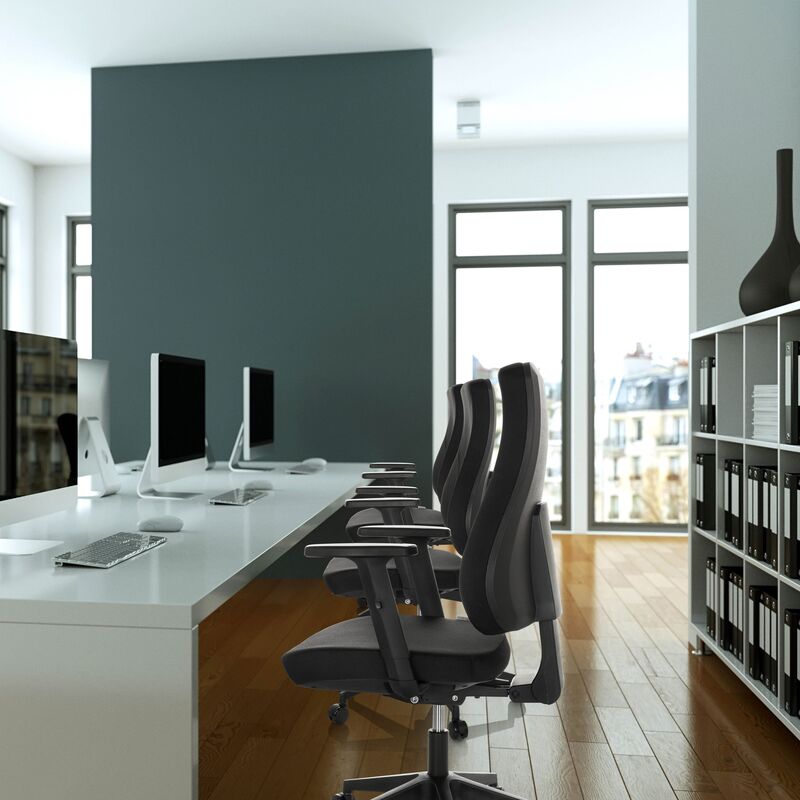 hjh OFFICE Profi Bürostuhl Drehstuhl MATHES Chefsessel schwarz ergonomisch - 81001