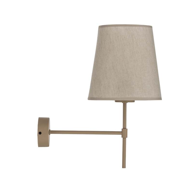 TK-Lighting Wandlampe Elizabeth dimmbar E27 beige sand Leinen 39cm 1-flammig - 5906135111664