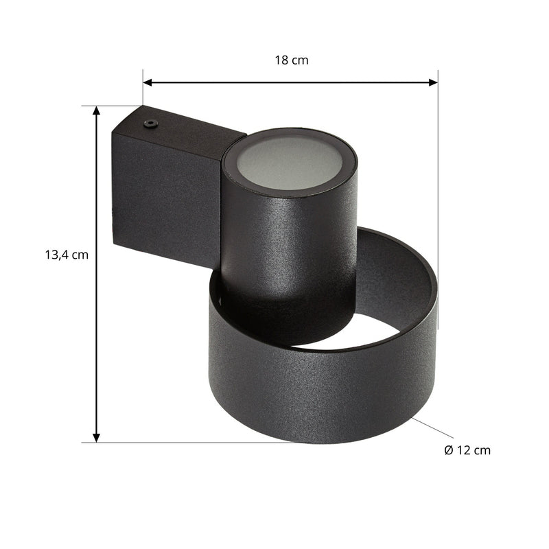 Lucande Außenwandleuchte Elune LED Wandleuchte schwarz matt 400 Lumen IP44 - 4255830907555