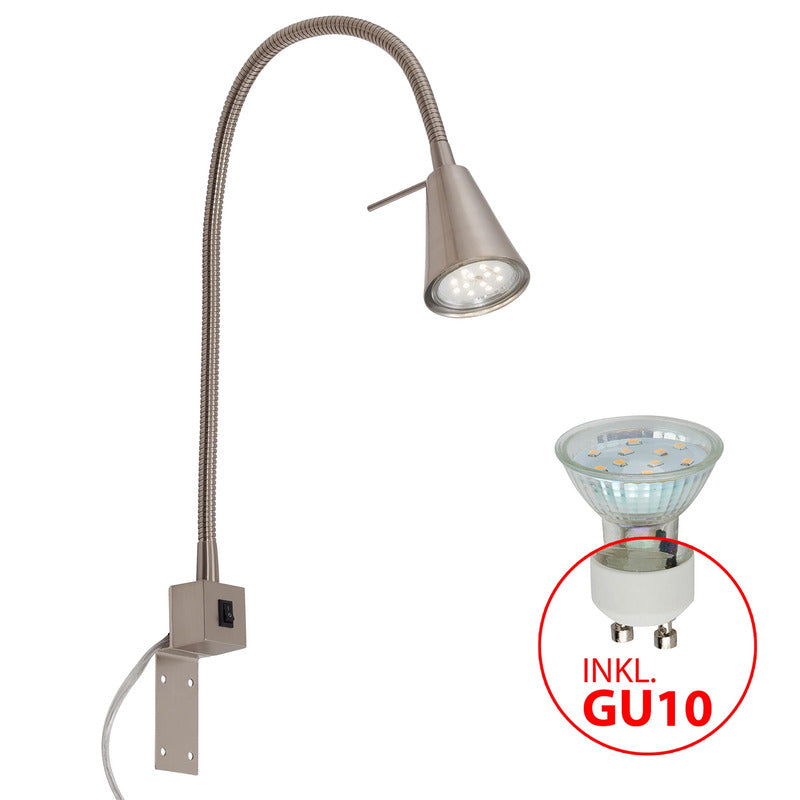 Briloner LED Wandleuchte Wandlampe Tuso Flexarm Nickel matt Leselampe - 4002707347132