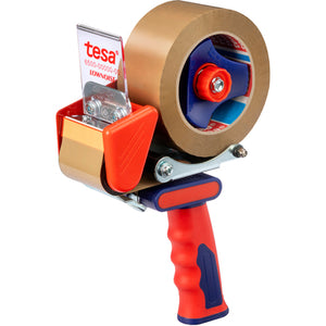 B-Ware Tesa Packband-Abroller 6500 Geräuscharm Metall Softgriff Einziehbare Klinge 50mm