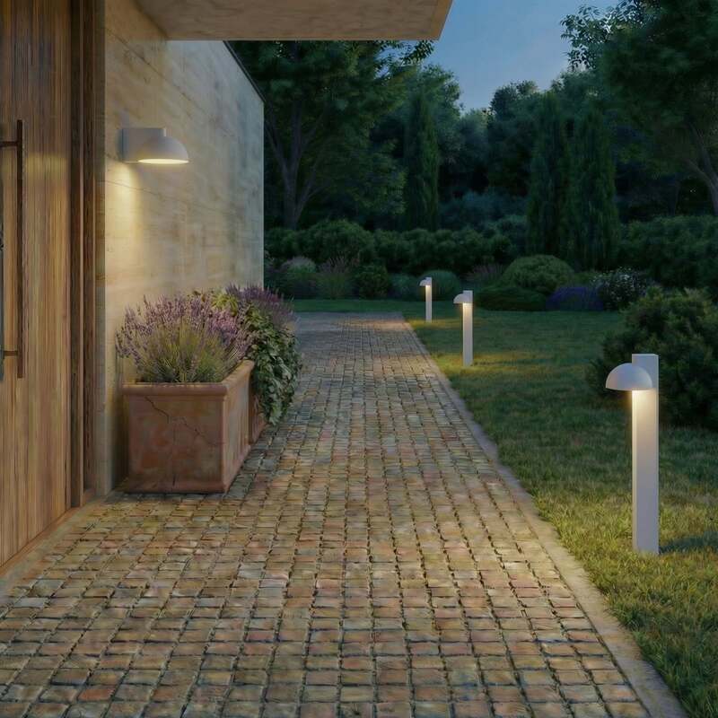 Lucande Außenwandleuchte Velira LED Gartenlampe Lampe hellgrau IP54 3000K - 4255830907784