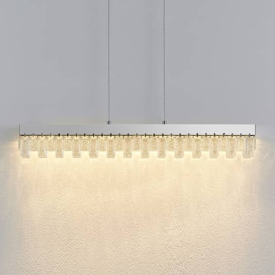 Lucande Pendelleuchte Hängeleuchte LED Kristallleuchte chrom klar Esszimmer Bele - 4251911700749