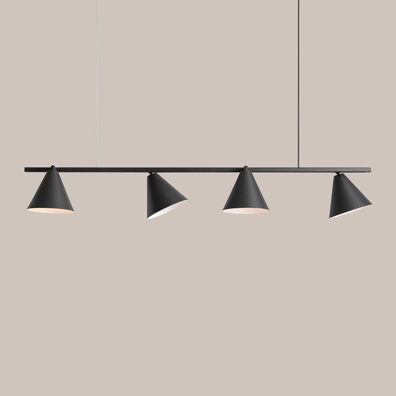 ALDEX Hängeleuchte Lampe Pendelleuchte schwarz Metall 4-flammig Kegel Leuchte - 5904798657260