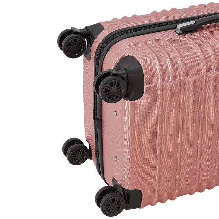Hartschalen Koffer Rom 3-teilig Set ABS-Kunststoff schlagfest 360° Rollen rosa - 4262437185002