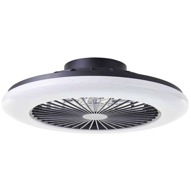 Brilliant Salerno LED Deckenleuchte 49cm mit Ventilator dimmbar Schwarz - 4004353435881