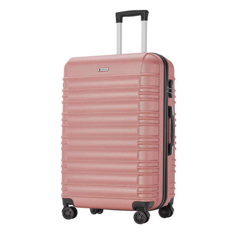 Hartschalen Koffer Rom 3-teilig Set ABS-Kunststoff schlagfest 360° Rollen rosa - 4262437185002