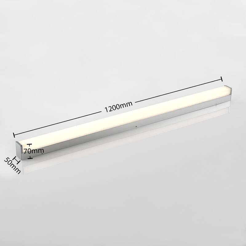 Lindby Wandleuchte Klea LED Lampe Badezimmerlampe chrom 120cm IP44 weiß 3000K - 4251096580525