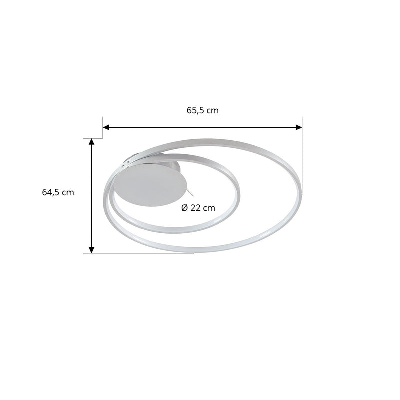 Lindby Deckenleuchte LED Nerwin dimmbar Lampe Leuchte warmweiß Ø64,5cm chrom - 4251096574012
