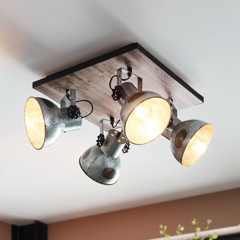 Eglo Deckenleuchte Lampe Barnstaple Industrielook 4-flg Wohnzimmer Beleuchtung - 9002759496531