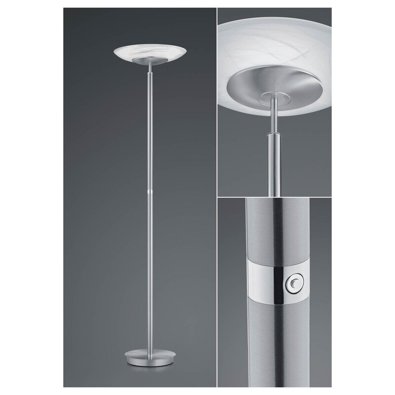HELL LED-Stehleuchte Findus 1-flammig nickel Stehlampe Lampe Leuchte Lesela647 - 4045542227030