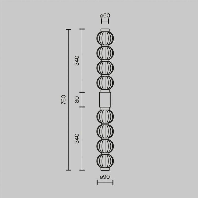 Maytoni LED Wandleuchte Leuchte Amulet linear 76 cm klar gold Beleuchtung - 4099776087281