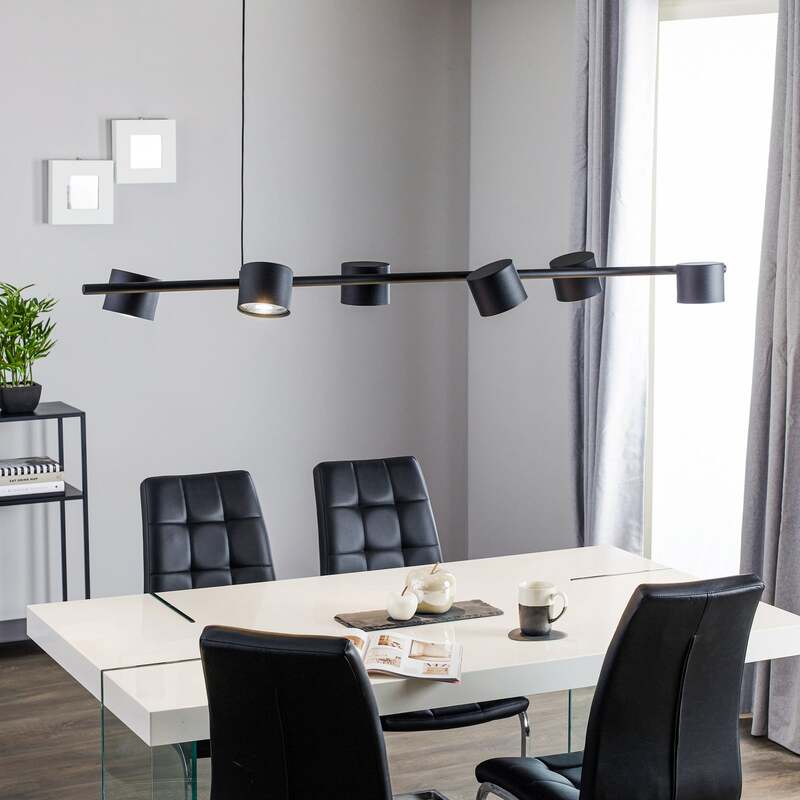 Euluna Hängeleuchte Bot LED Pendelleuchte dimmbar schwarz 6-flammig 161x34cm - 5904798652388