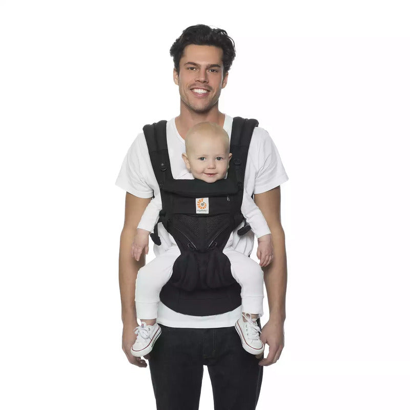Ergobaby Babytrage Omni 360 Cool Air Mesh Onyx Black für Neugeborene ab Geburt - 8451970631114