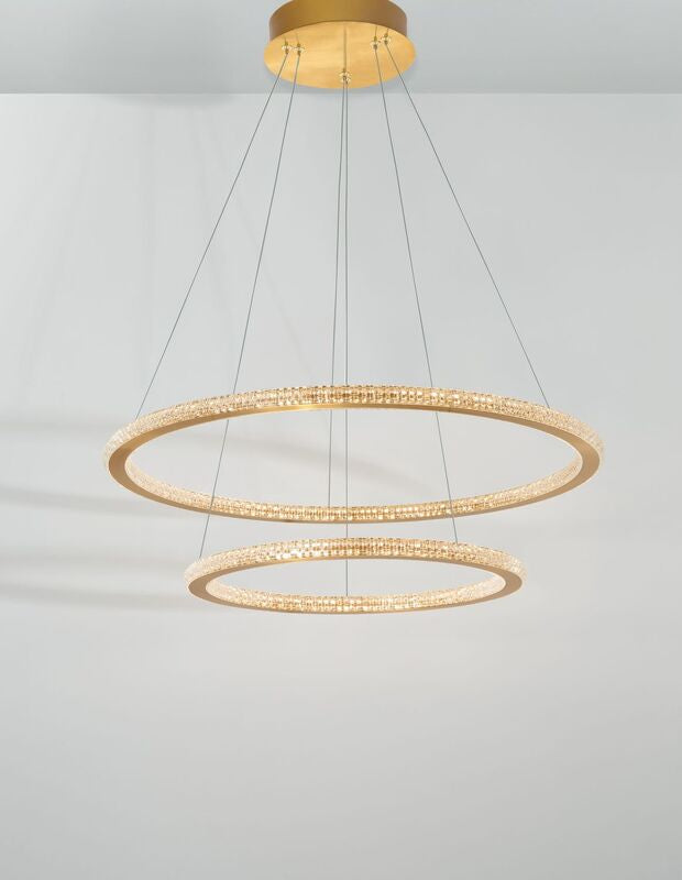 Nova Luce Pendelleuchte Hängeleuchte CILION LED Messing Warmweiß dimmbar 60 cm - 5212017429810