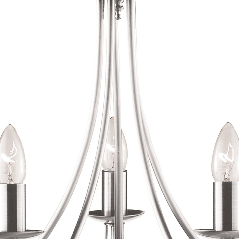 Searchlight Kronleuchter Maypole satin silber fünfflammig Deckenlampe Lampe Deko - 5053423021034