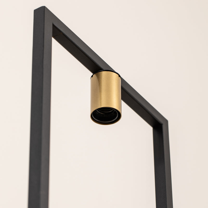 Stehleuchte Flores Stehlampe Standleuchte Leuchte 1-flammig schwarz/gold Stahl - 5907565953732