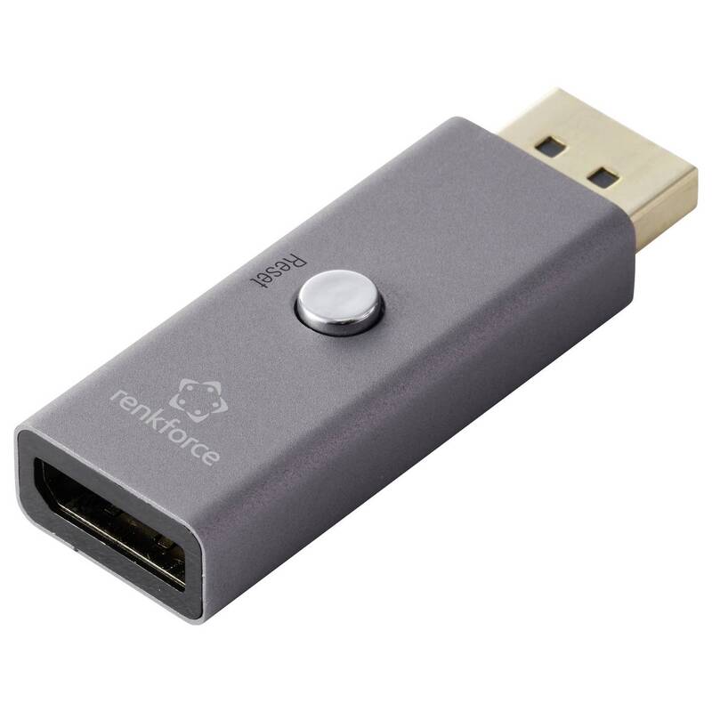 Renkforce EDID Emulator DisplayPort Adapter Monitor TV Headless Aluminium 8K UHD - 4064161488301