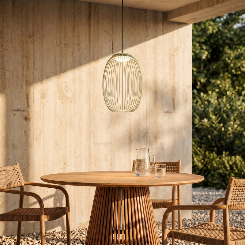 Lucande Außenleuchte Hängeleuchte Richi LED dimmbar Gartenlampe grün Ø35cm - 4255830912672