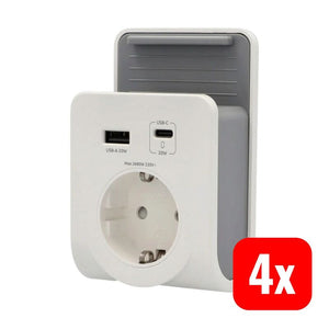 4x B-Ware Unitec US-Stecker 20W USB-A USB-C Power Delivery Adapter für Smartphones