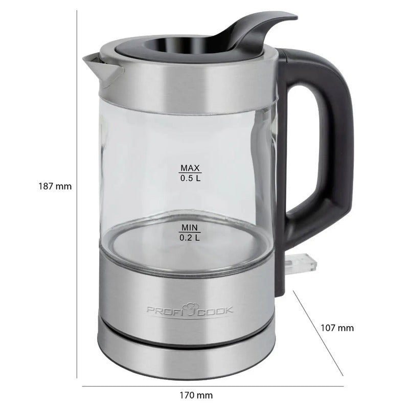 Profi Cook PC-WKS 1228 G Wasserkocher Teekocher Wasserkanne schnurlos Inox Küche - 4006160012286