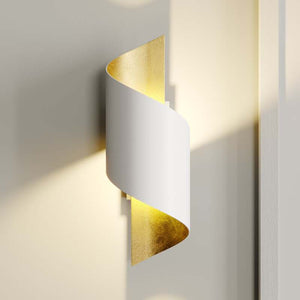 B-Ware Lindby Wandleuchte Desirio LED Wandlampe Metall dimmbar weiß gold 24cm 8cm