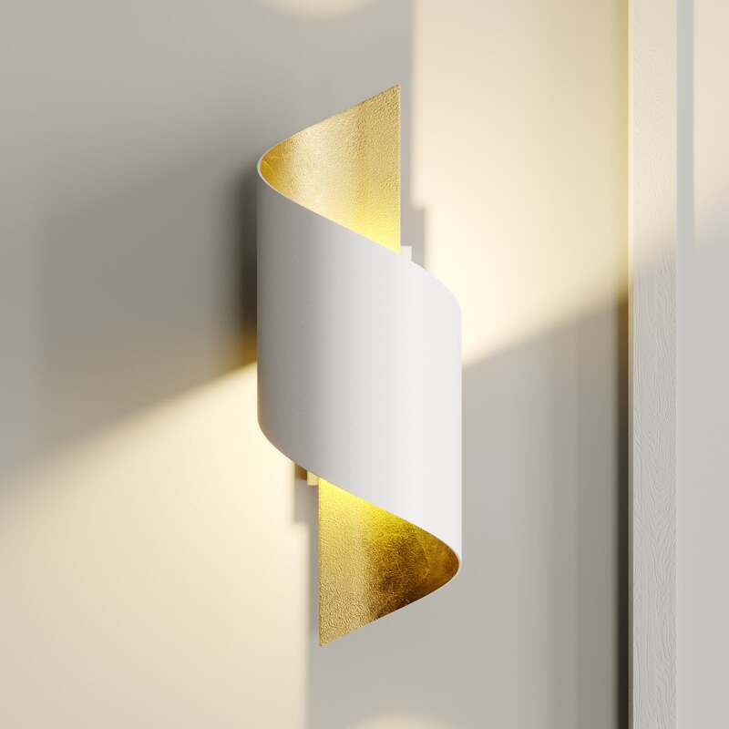 Lindby Wandleuchte Desirio LED Wandlampe Metall dimmbar weiß gold 24cm 8cm - 4251096559071