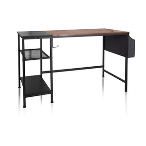 B-Ware hjh OFFICE Schreibtisch Tisch WORKSPACE 120x60 cm Seitenregal schwarz braun