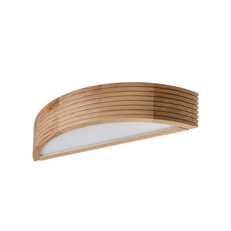Wandleuchte Oro Eichenholz Lampe LED dimmbar Wandlampe Glas 41cm breit weiß - 5907687462426